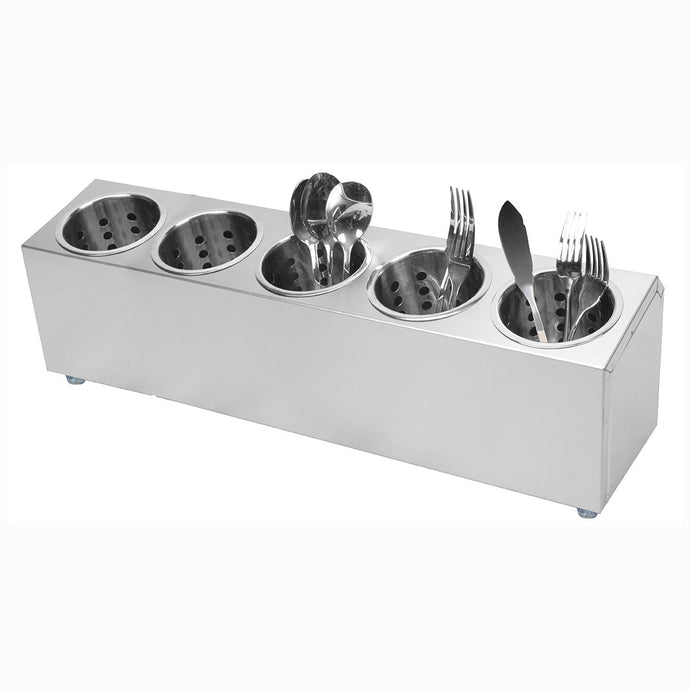SOGA 18/10 Stainless Steel Commercial Conical Utensils Cutlery Holder with 5 Holes - ZOES Kitchen