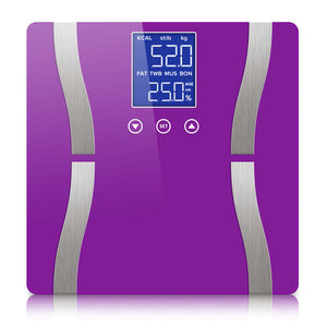 SOGA Glass LCD Digital Body Fat Scale Bathroom Electronic Gym Water Weighing Scales Purple - ZOES Kitchen