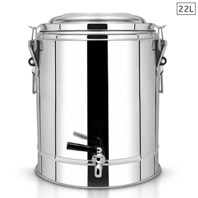 SOGA 22L Stainless Steel Insulated Stock Pot Dispenser Hot & Cold Beverage Container With Tap - ZOES Kitchen