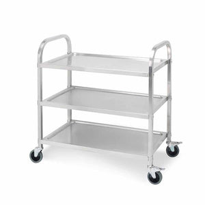 SOGA 3 Tier Stainless Steel Kitchen Dinning Food Cart Trolley Utility Size 95x50x95cm Large - ZOES Kitchen