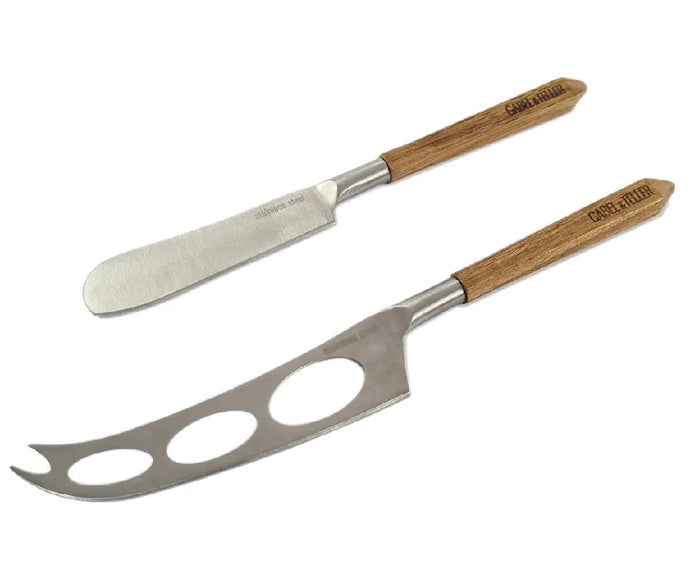 Gabel & Teller Cheese Set 2 Piece - With Acacia Handles - ZOES Kitchen