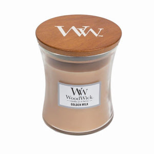 WoodWick Candle Medium 275g - Golden Milk - ZOES Kitchen