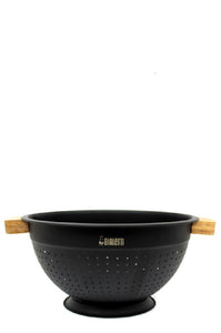 Bialetti Acacia Handle with Black Stainless Body- 24cm Colander - ZOES Kitchen
