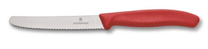 Victorinox Tomatoe & Sausage Knife Round Tip - Wavy Edge - Red 11cm - ZOES Kitchen