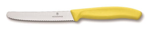 Victorinox Tomatoe & Sausage Knife Round Tip - Wavy Edge - Yellow 11cm - ZOES Kitchen