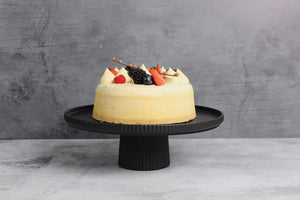 Gabel & Teller Matte Black Ceramic Footed Cake Stand - Size: 28 x 10cm - ZOES Kitchen