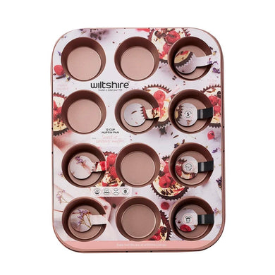 Wiltshire Bakeware Rose Gold - Muffin Pan 12 Cup - ZOES Kitchen
