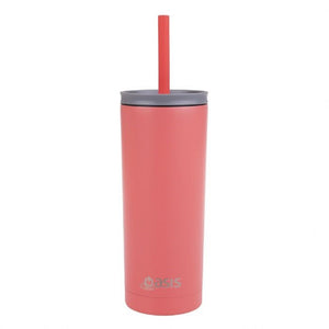 Oasis Super Sipper Insulated Tumbler W/Silicone Straw 600ml - Coral - ZOES Kitchen