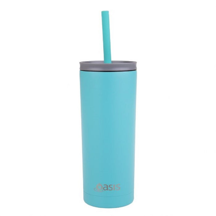 Oasis Super Sipper Insulated Tumbler W/Silicone Straw 600ml - Turquoise - ZOES Kitchen