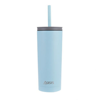 Oasis Super Sipper Insulated Tumbler W/Silicone Straw 600ml - Island Blue - ZOES Kitchen