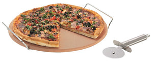 Avanti Pizza Stone W Rack/Cutter 33cm - ZOES Kitchen