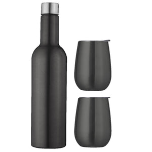 Avanti Double Wall Wine Traveller Set - Gunmetal - ZOES Kitchen