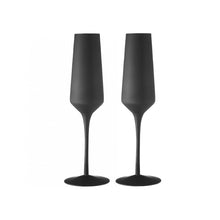 Load image into Gallery viewer, Ladelle Aurora Matte Black 2pk - Champagne Glass - ZOES Kitchen