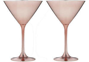 Ladelle Aurora Rose 2pk - Martini Glasses - ZOES Kitchen