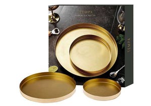 Tempa Aurora Serving Tray 2pk Gold - ZOES Kitchen