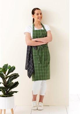 Ladelle Eco Check Green Apron - ZOES Kitchen