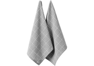 Ladelle Eco Check Grey 2pk Kitchen Tea Towel - ZOES Kitchen