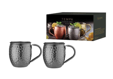 Tempa Spencer Hammered Black Handled 2pk Mug - ZOES Kitchen