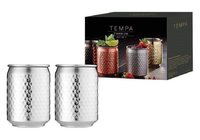 Tempa Spencer Hammered Silver 2pk Tumbler - ZOES Kitchen