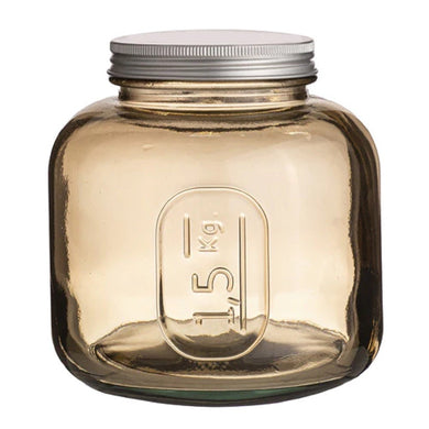 Ladelle Eco Recycled Glass Rustico Smoke Storage Jar 1.5L - ZOES Kitchen