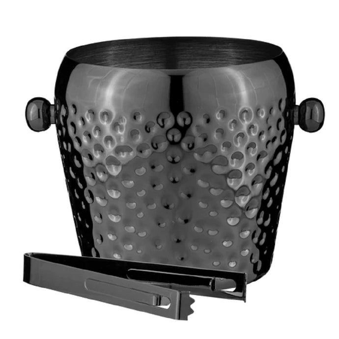 Tempa Spencer Hammered Black Ice Bucket - ZOES Kitchen
