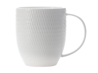 Maxwell & Williams White Basics Diamonds Coupe Mug 370ml - ZOES Kitchen