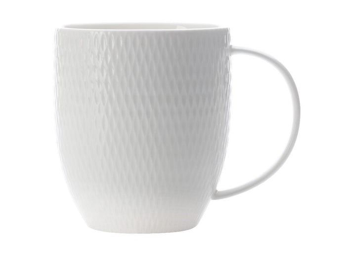 Maxwell & Williams White Basics Diamonds Coupe Mug 370ml - ZOES Kitchen