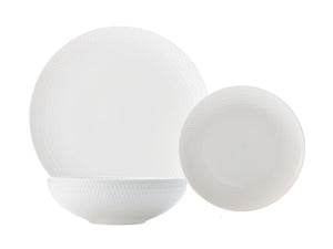 Maxwell & Williams White Basics Diamonds Dinner Set 12pce Gift Boxed - ZOES Kitchen