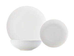 Maxwell & Williams White Basics Diamonds Dinner Set 12pce Gift Boxed - ZOES Kitchen