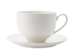 Maxwell & Williams White Basics Diamonds Tea Cup & Saucer 220ml - ZOES Kitchen