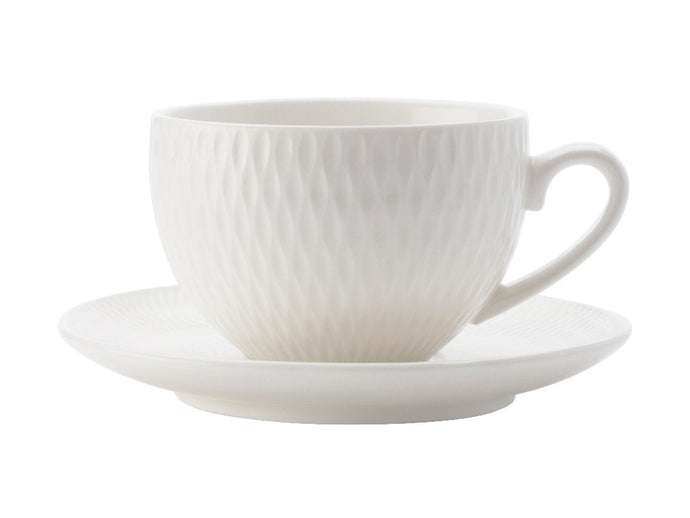 Maxwell & Williams White Basics Diamonds Demi Espresso Cup & Saucer 90ml - ZOES Kitchen