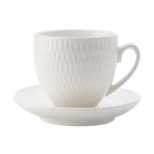 Maxwell & Williams White Basics Diamonds Demi Espresso Cup & Saucer 90ml - ZOES Kitchen