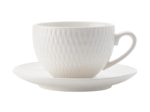 Maxwell & Williams White Basics Diamonds Demi Espresso Cup & Saucer 90ml - ZOES Kitchen
