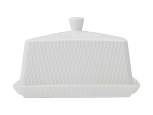 Maxwell & Williams White Basics Diamonds Butter Dish Gift Boxed - ZOES Kitchen