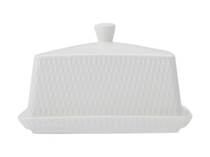 Maxwell & Williams White Basics Diamonds Butter Dish Gift Boxed - ZOES Kitchen