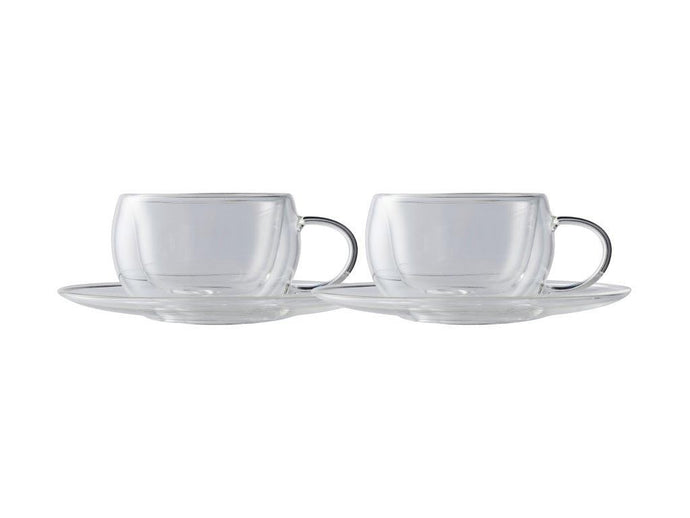 Maxwell & Williams Blend Double Wall Cup & Saucer 80ML Set of 2 GB - ZOES Kitchen