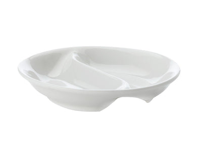 Maxwell & Williams White Basics Round Divided Sauce Bowl 10cm - ZOES Kitchen