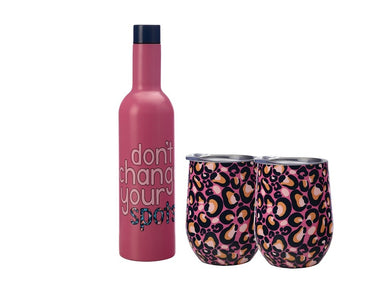 Maxwell & Williams Kasey Rainbow Be Kind Double Wall Insulated Wine Set 3pc Spots GB - ZOES Kitchen