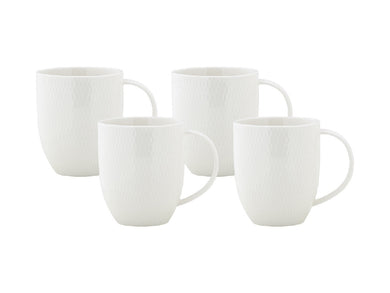 Maxwell & Williams White Basics Diamonds Coupe Mug 370ML Set of 4 GB - ZOES Kitchen