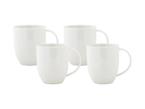 Maxwell & Williams White Basics Diamonds Coupe Mug 370ML Set of 4 GB - ZOES Kitchen