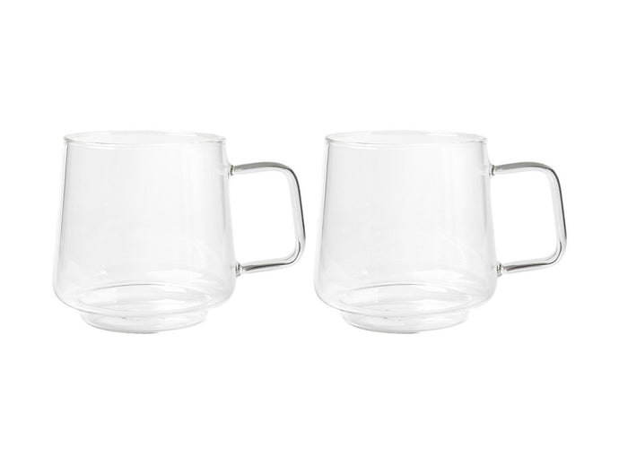 Maxwell & Williams Blend Sala Glass Mug 400ML Set of 2 Clear GB - ZOES Kitchen
