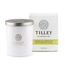 Load image into Gallery viewer, Tilley Classic White - Soy Candle 240g - Magnolia &amp; Green Tea - ZOES Kitchen
