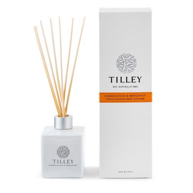 Tilley Classic White - Reed Diffuser 150ml - Sandlewood & Bergamot - ZOES Kitchen