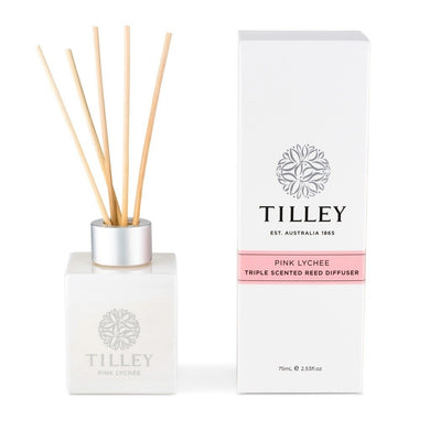 Tilley Classic White - Reed Diffuser 75ml - Pink Lychee - ZOES Kitchen