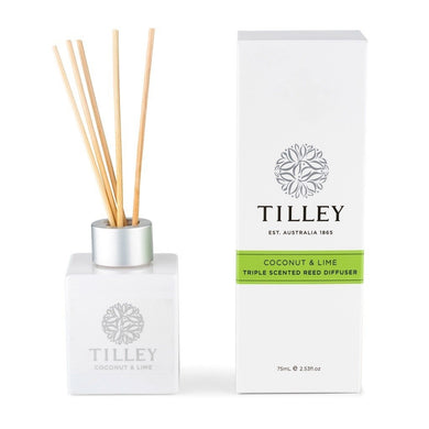 Tilley Classic White - Reed Diffuser 75ml - Coconut & Lime - ZOES Kitchen