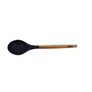 Classica St Clare Utensils - Acacia Handle with Black Silicone - Solid Spoon - ZOES Kitchen