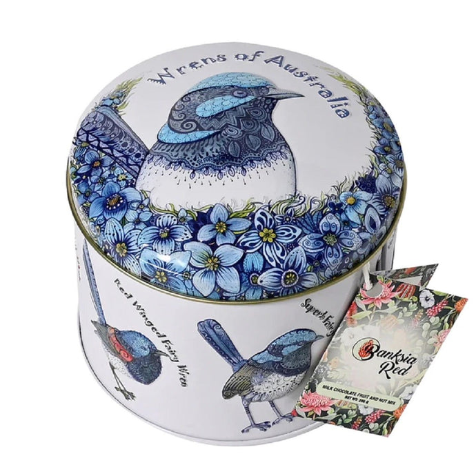 Banksia Red Wrens Of Australia Tin - Milk Chocolate, Fruit & Nut Mix 200g - ZOES Kitchen