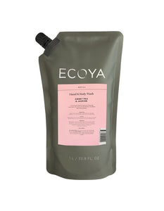 Ecoya Hand & Body Wash Refill 1L - Sweet Pea & Jasmine - ZOES Kitchen