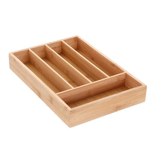 Eco Storage Bamboo Cutlery Drawer Organiser 5 Comp 33x23x5cm - ZOES Kitchen