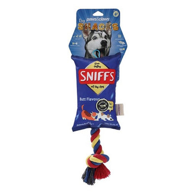 Paws & Claws 1 x Tugger Rope Sniffs Chips Snacks - 2 Assorted Colours - ZOES Kitchen